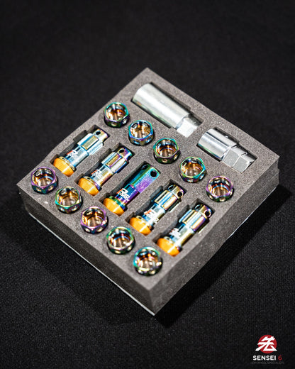 [IN STOCK] Project Kics R40 iCONIX Lock & Nut Set (16 +4pcs) / M14x1.50 / Neo Chrome (Capless)