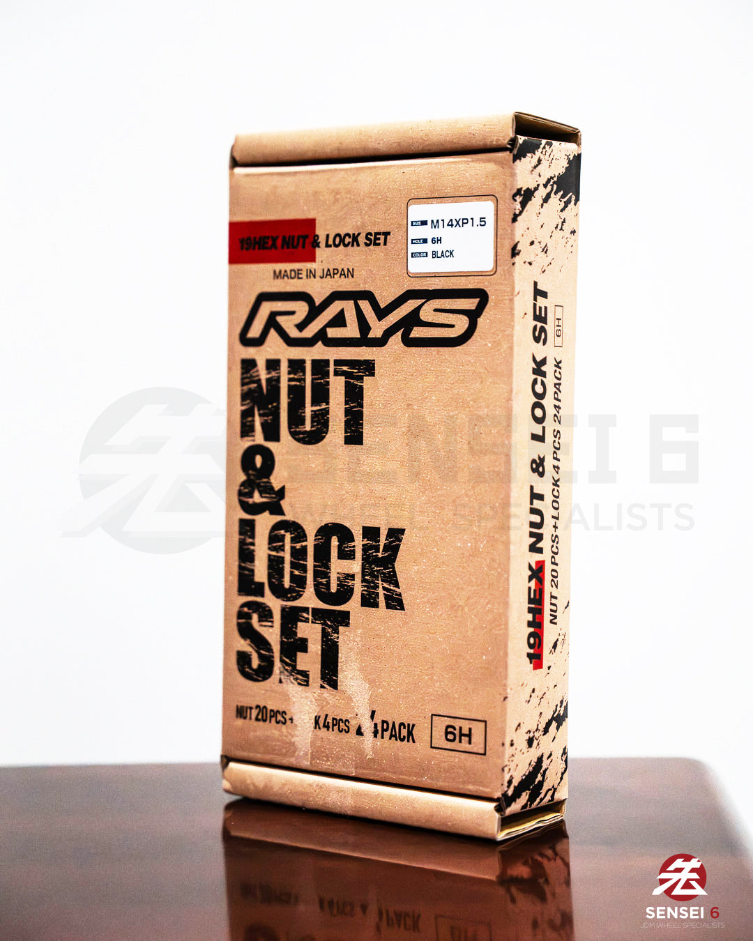 [IN STOCK] Rays 19Hex L31 Lock & Nut Set (20 + 4pcs) / M14x1.50 / Black