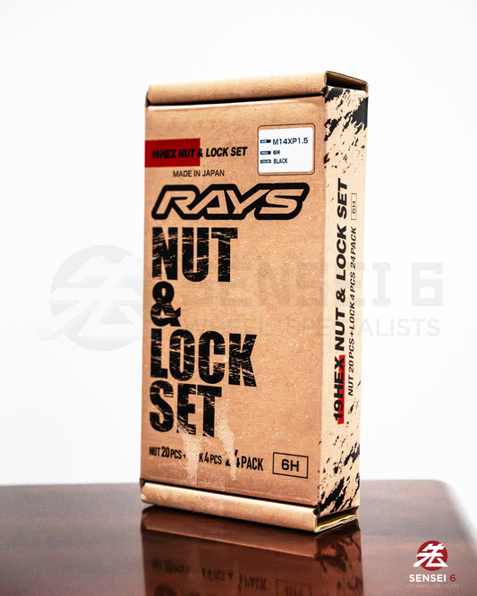 [IN STOCK] Rays 19Hex L31 Lock & Nut Set (20 + 4pcs) / M14x1.50 / Black