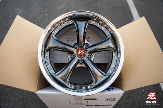 Work VSKF# / 18x9.5 +34 / 5x114.3 / Brilliant Silver Black (BSB)