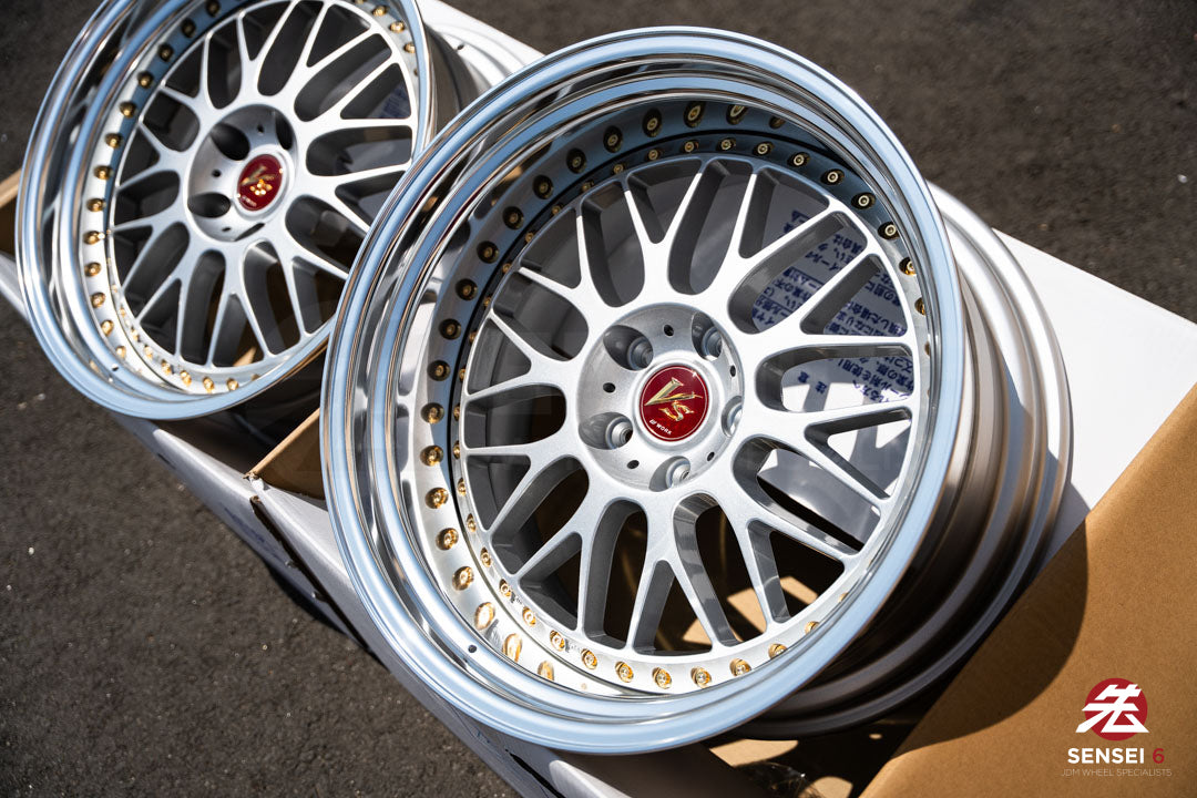 Trabajo VS-XX [Labio escalonado] / 19x9,5 -3, 19x10,5 +1 / 5x114,3 / Gris claro plateado