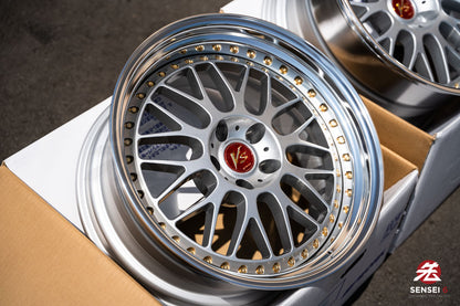 Trabajo VS-XX [Labio escalonado] / 19x9,5 -3, 19x10,5 +1 / 5x114,3 / Gris claro plateado