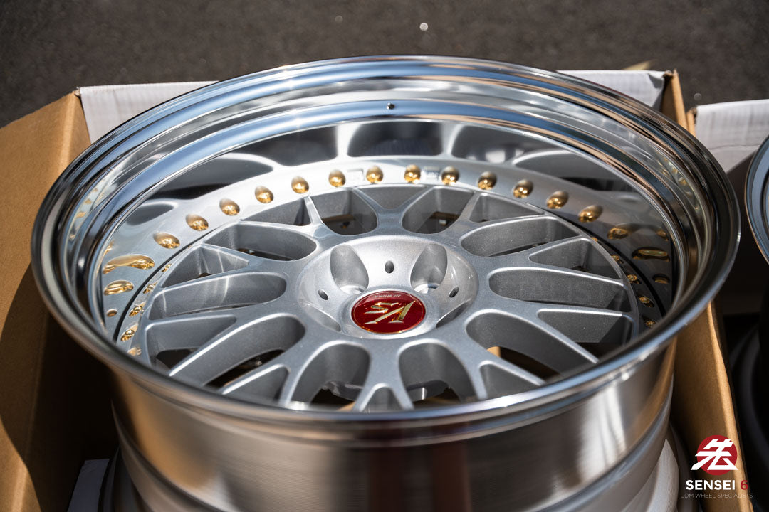 Trabajo VS-XX [Labio escalonado] / 19x9,5 -3, 19x10,5 +1 / 5x114,3 / Gris claro plateado