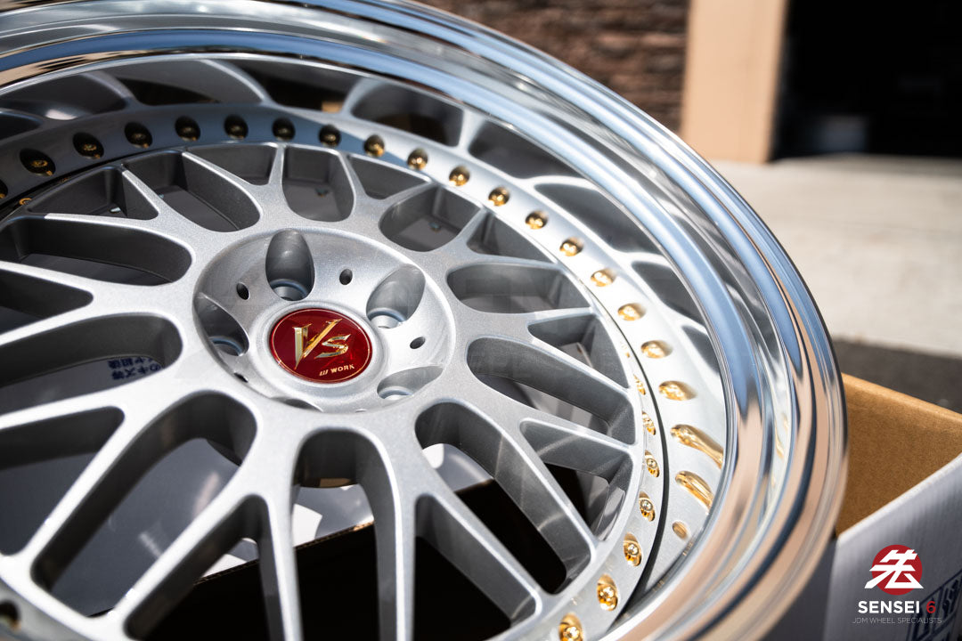 Trabajo VS-XX [Labio escalonado] / 19x9,5 -3, 19x10,5 +1 / 5x114,3 / Gris claro plateado