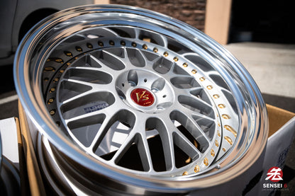 Trabajo VS-XX [Labio escalonado] / 19x9,5 -3, 19x10,5 +1 / 5x114,3 / Gris claro plateado