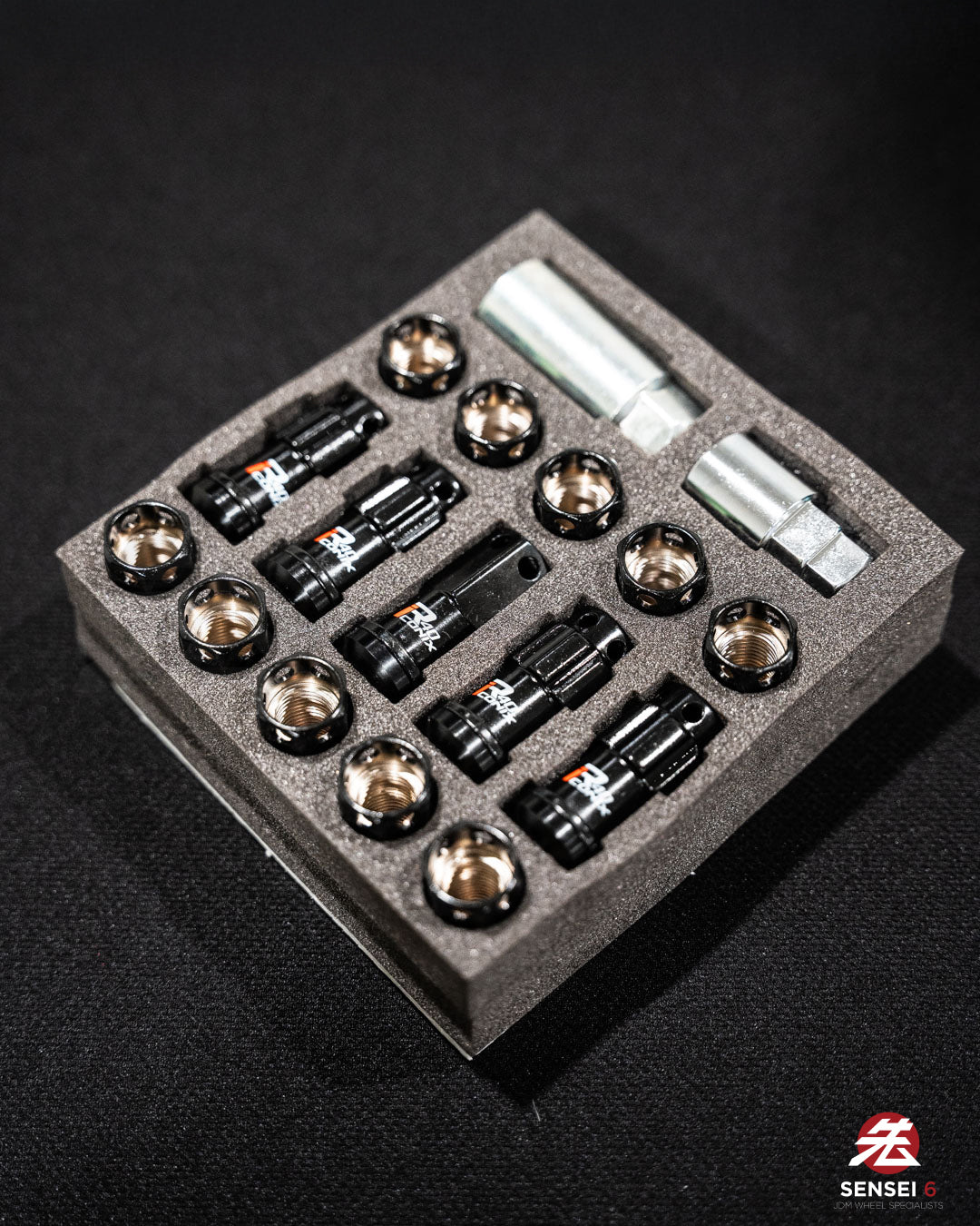 [SOLD OUT] Project Kics R40 iCONIX M14 Ball Seat Lock & Nut Set (16 + 4 pcs) / M14x1.50 / Black
