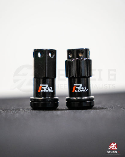[SOLD OUT] Project Kics R40 iCONIX M14 Ball Seat Lock & Nut Set (16 + 4 pcs) / M14x1.50 / Black