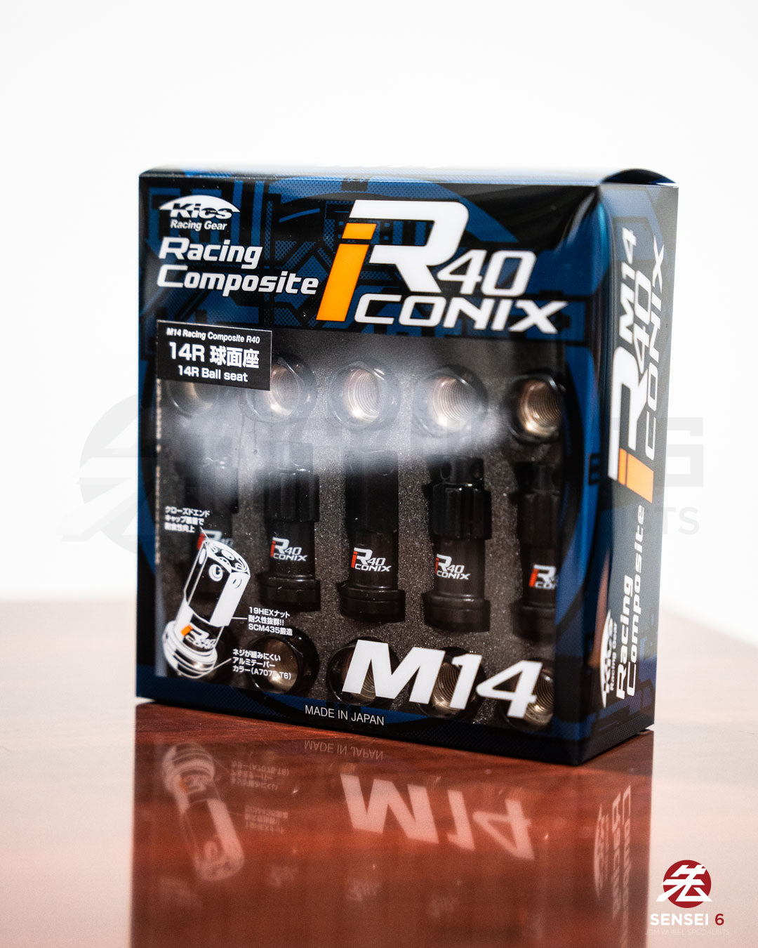 [SOLD OUT] Project Kics R40 iCONIX M14 Ball Seat Lock & Nut Set (16 + 4 pcs) / M14x1.50 / Black