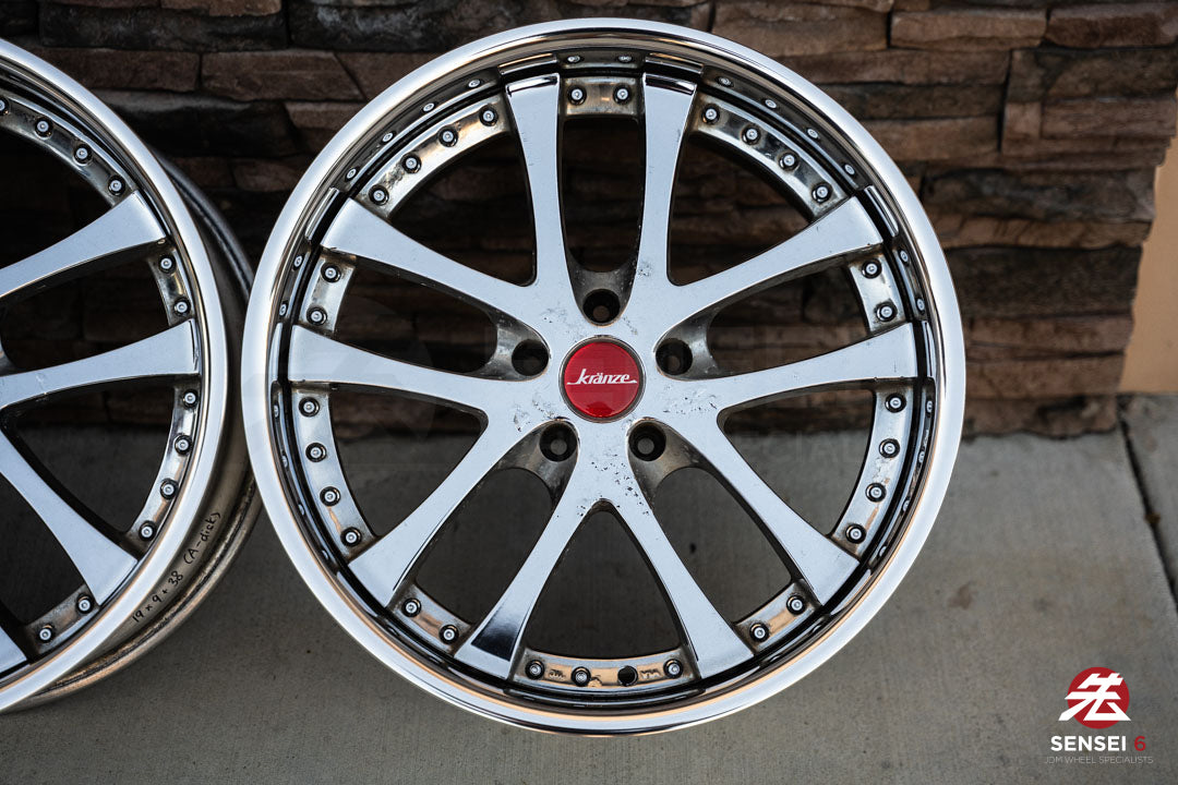 19" Weds Kranze LXZ (Used Wheels) / 5x114.3 / 19x9.5 +22, 19x11.5 -16 / Chrome