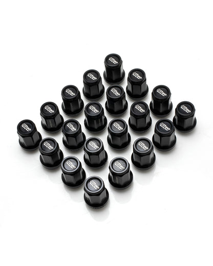 [IN STOCK] Project Kics Kyokugen Nut Set w/ Aluminum Cap (20pcs) / M12x1.50 / Black + Black Cap