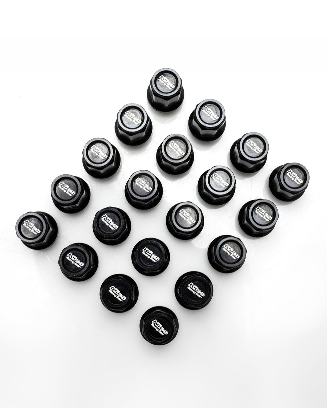 [IN STOCK] Project Kics Kyokugen Nut Set w/ Aluminum Cap (20pcs) / M12x1.50 / Black + Black Cap