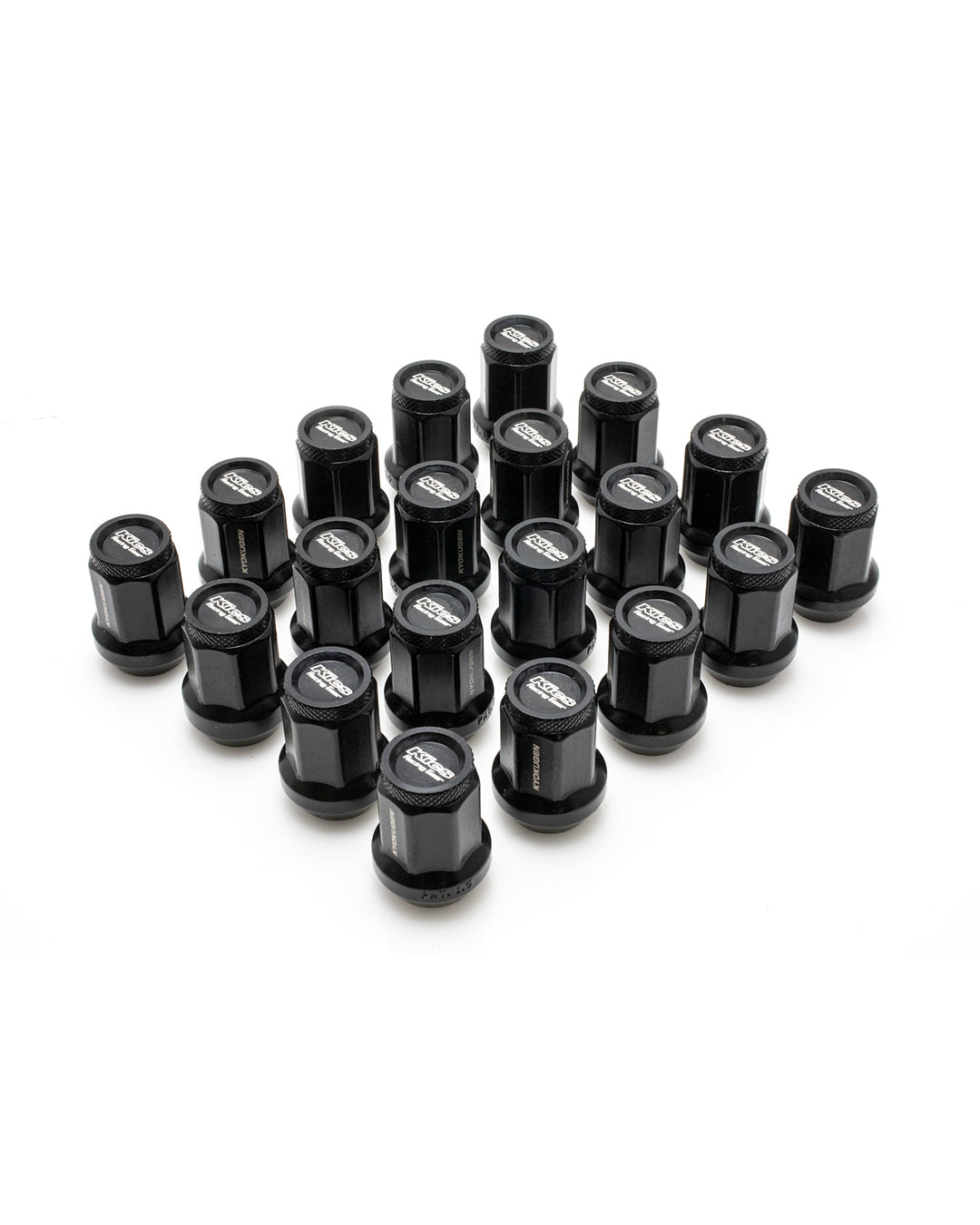 [IN STOCK] Project Kics Kyokugen Nut Set w/ Aluminum Cap (20pcs) / M12x1.50 / Black + Black Cap