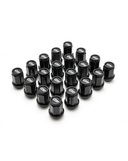 [IN STOCK] Project Kics Kyokugen Nut Set w/ Aluminum Cap (20pcs) / M12x1.50 / Black + Black Cap