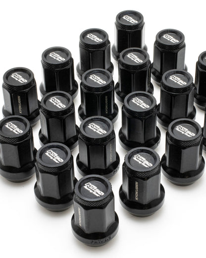 [IN STOCK] Project Kics Kyokugen Nut Set w/ Aluminum Cap (20pcs) / M12x1.50 / Black + Black Cap